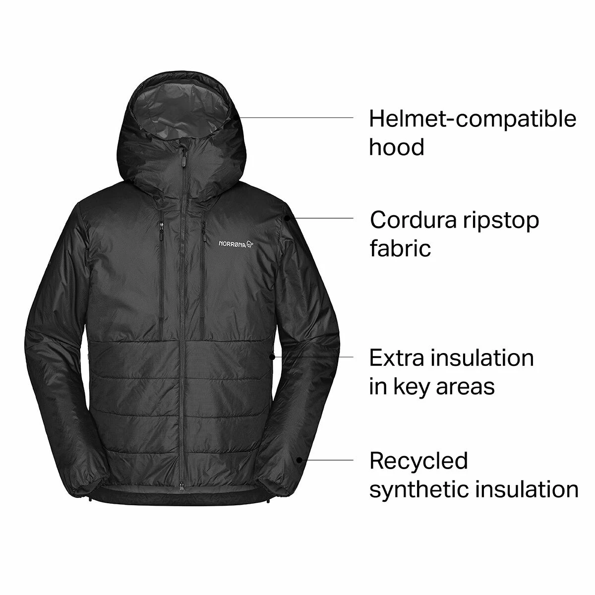 Norrona Trollveggen Primaloft100 Full Zip Hooded Jacket Men's 11 Norrona Trollveggen Primaloft100 Full Zip Hooded Jacket Men's - Image 11